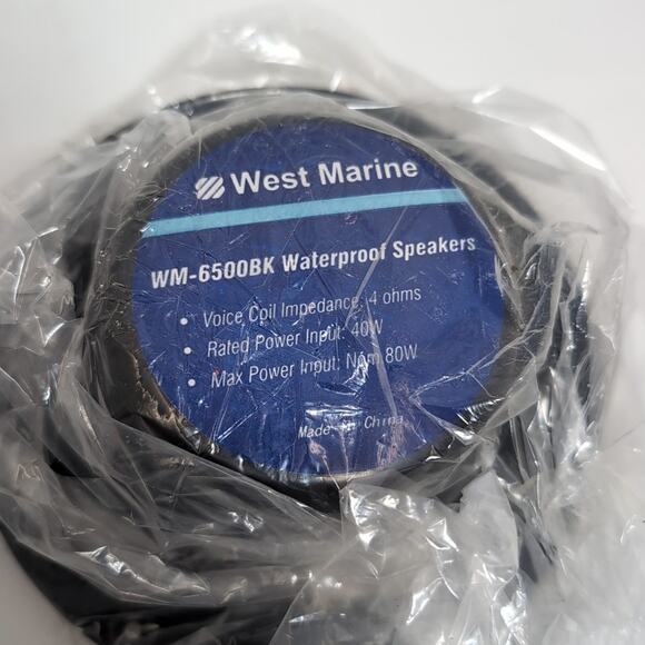 West Marine 1985025l Marine Stereo Speakers Waterproof Set 2 Black WM-6500BK - Picture 5 of 5